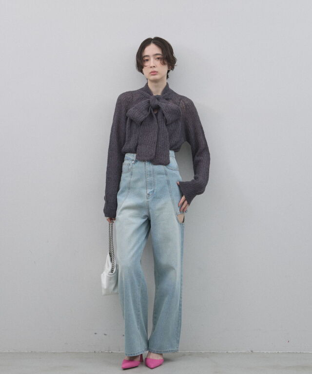 オフィシャルサイト限定】サイドカットデニムストレートパンツ
