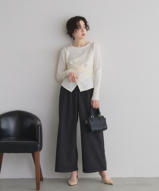 オフィシャルサイト限定】クロスドレープデザインニット