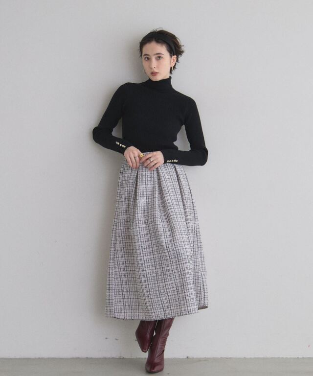WEB限定】ツイードタックフレアスカート
