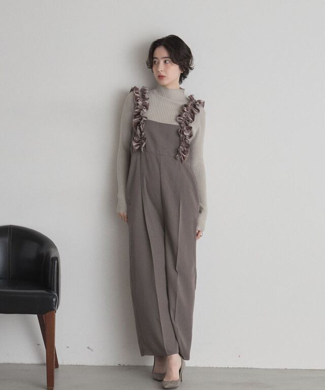 新品未使用AUBERY ベロアフリルキャミソール OPゴブランスカートセット ベロアフリルキャミワンピース（ワンピース）｜w closet（ダブル