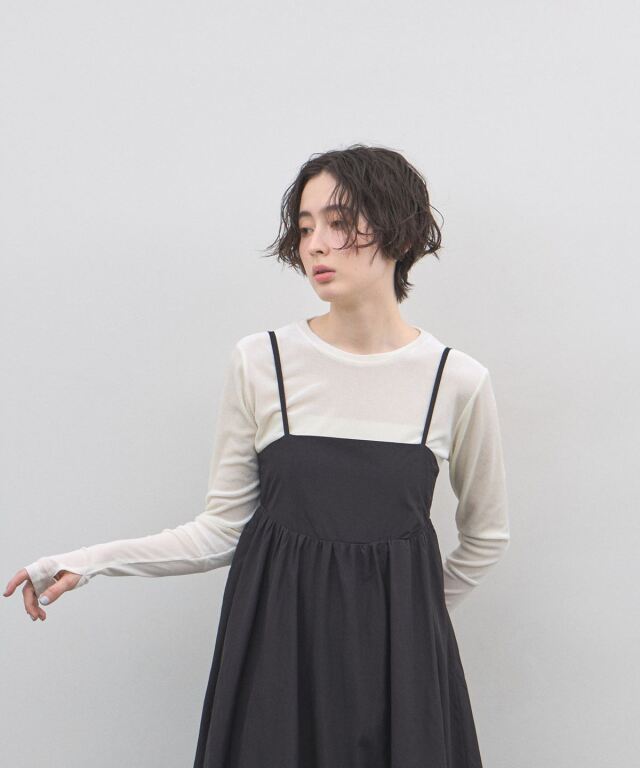 オフィシャルサイト限定】シアーフロッキー袖口シアー切替トップス