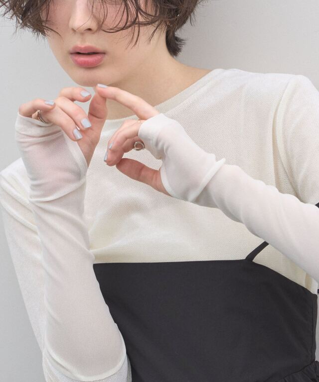 オフィシャルサイト限定】シアーフロッキー袖口シアー切替トップス