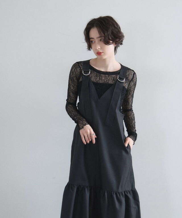 オフィシャルサイト限定】クルーネックストレッチレーストップス