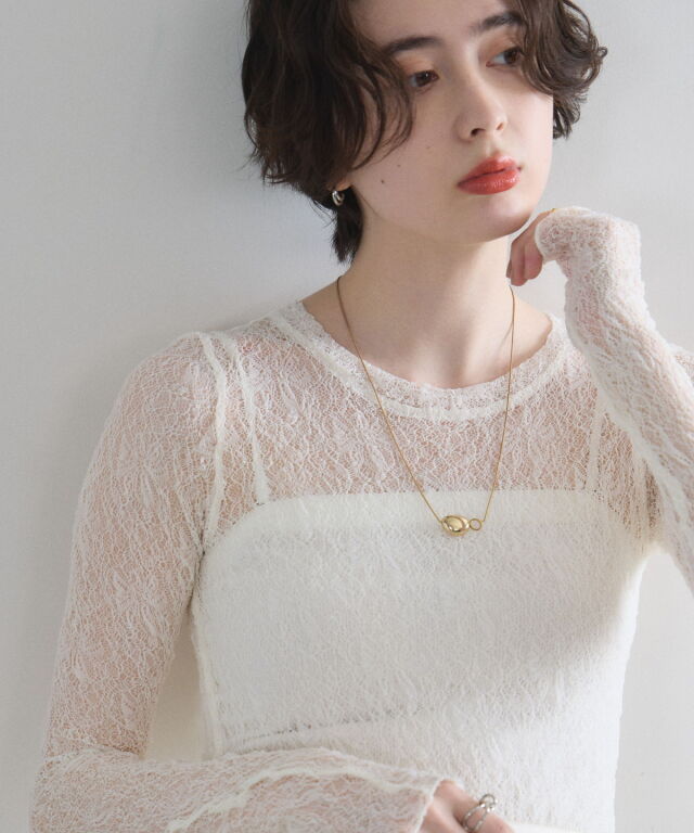 kriss soonik＊レーストップス、ブラッシュホワイト スカラップレーストップス(F IVORY): トップス｜PMbox P&M OFFICIAL