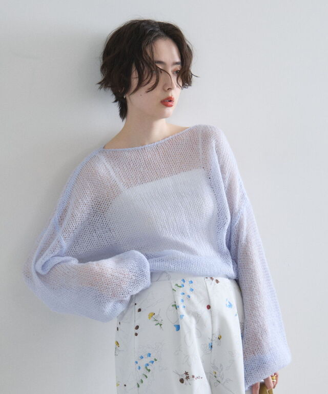 オフィシャルサイト限定】モヘアタッチローゲージシアーニット