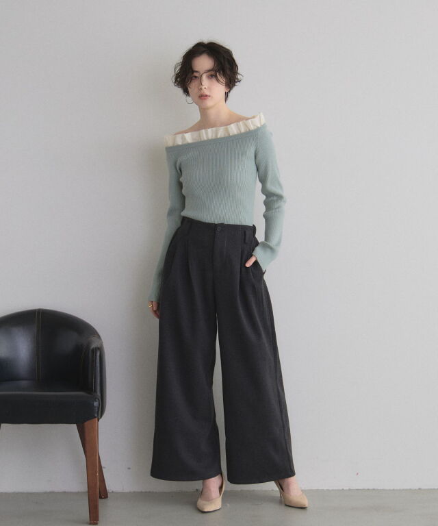 【美品】ニート コットンカゼル・ツータック・ワイドスラックス・ボタンフライ・44 NEAT / ニート | Cotton Twill Wide - Black | 通販 - 正規取扱店