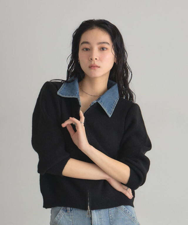オフィシャルサイト限定】デニムニットWZIPカーディガン