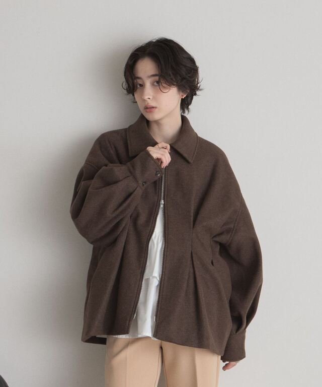 オフィシャルサイト限定】ウエストタックフェイクウールコート