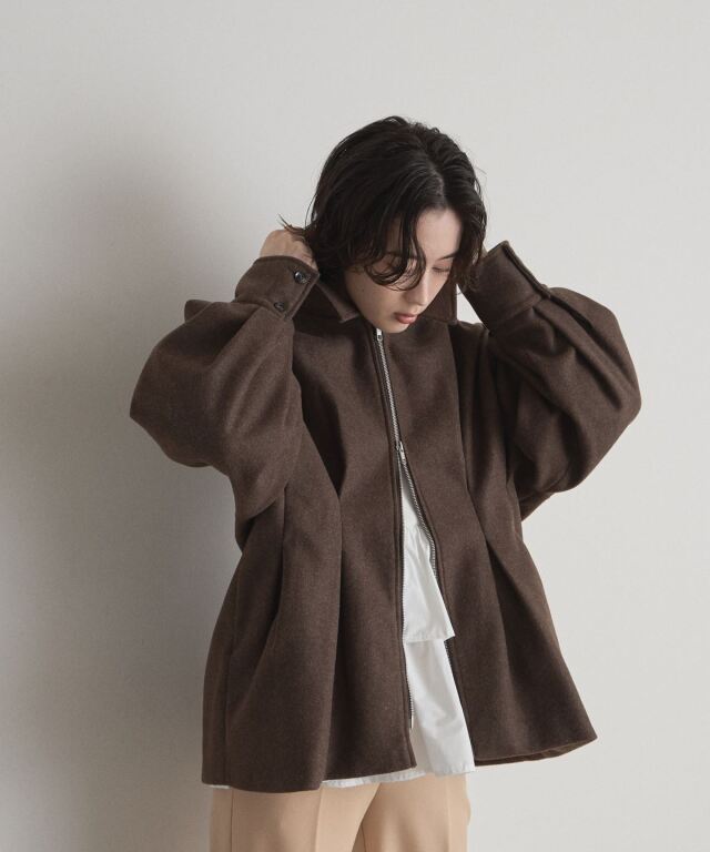 オフィシャルサイト限定】ウエストタックフェイクウールコート