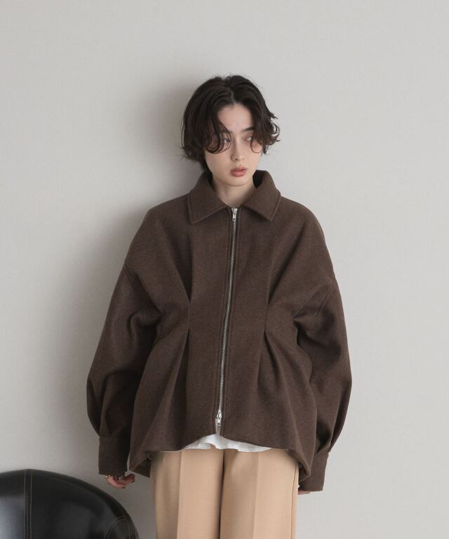 オフィシャルサイト限定】ウエストタックフェイクウールコート