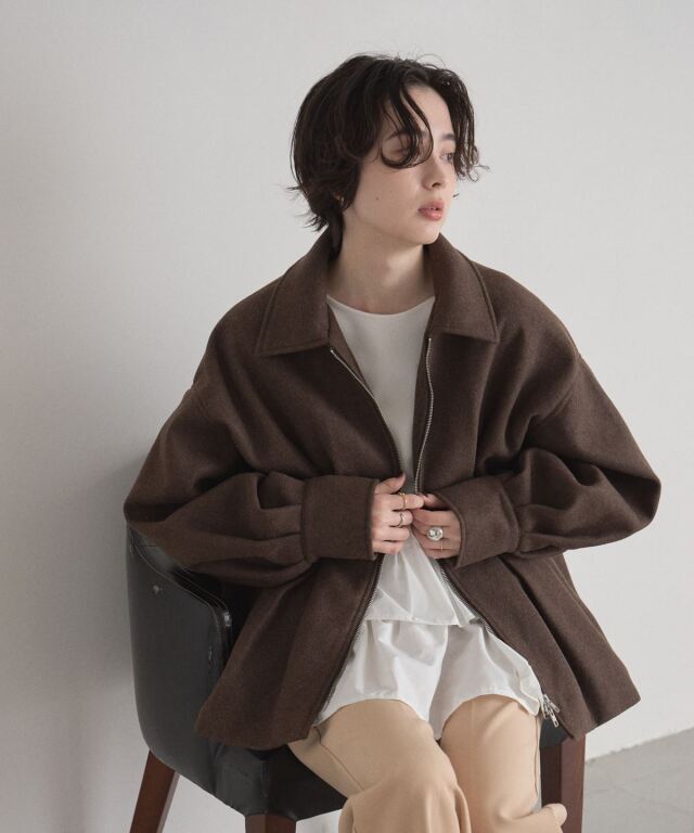 オフィシャルサイト限定】ウエストタックフェイクウールコート