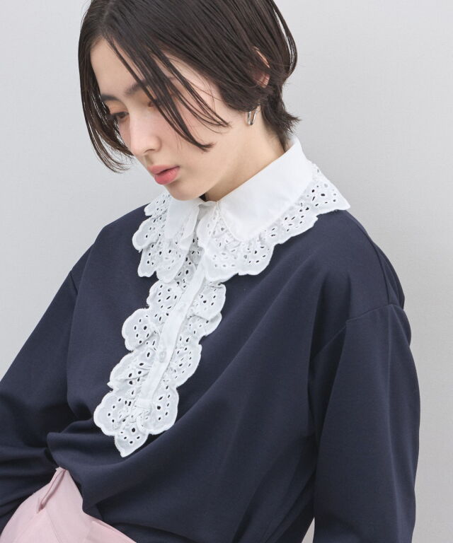 オフィシャルサイト限定】コットンレース襟ダンボールスウェット