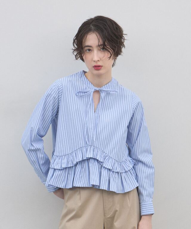 オフィシャルサイト限定】イレヘムフリルストライプブラウス