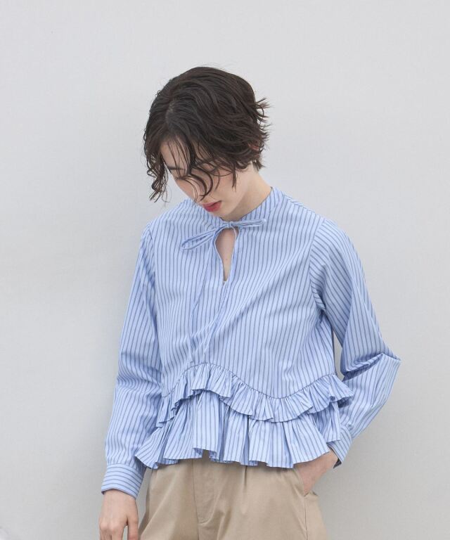 オフィシャルサイト限定】イレヘムフリルストライプブラウス