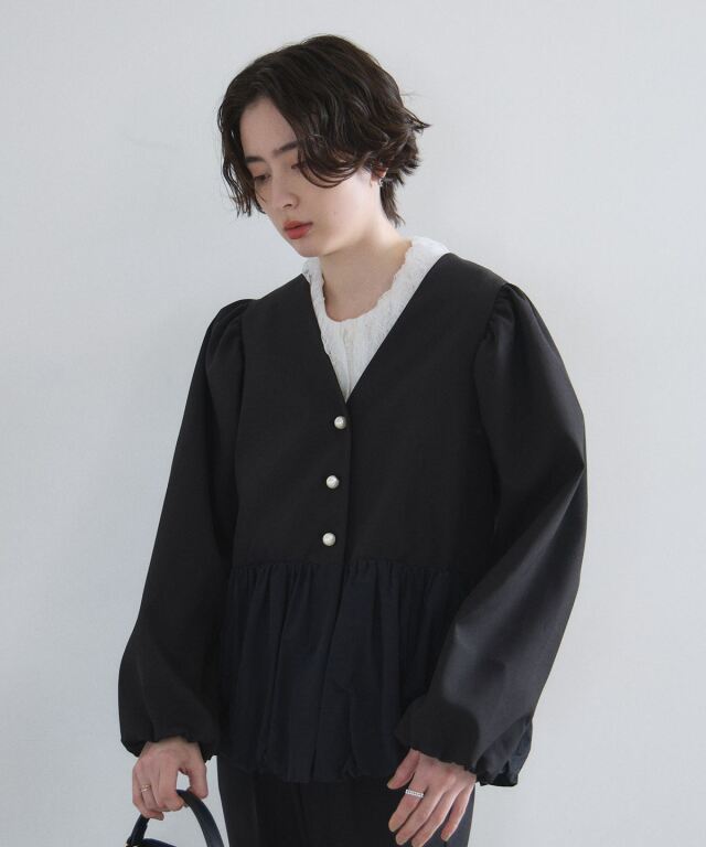 オフィシャルサイト限定】バルーンペプラムジャケット