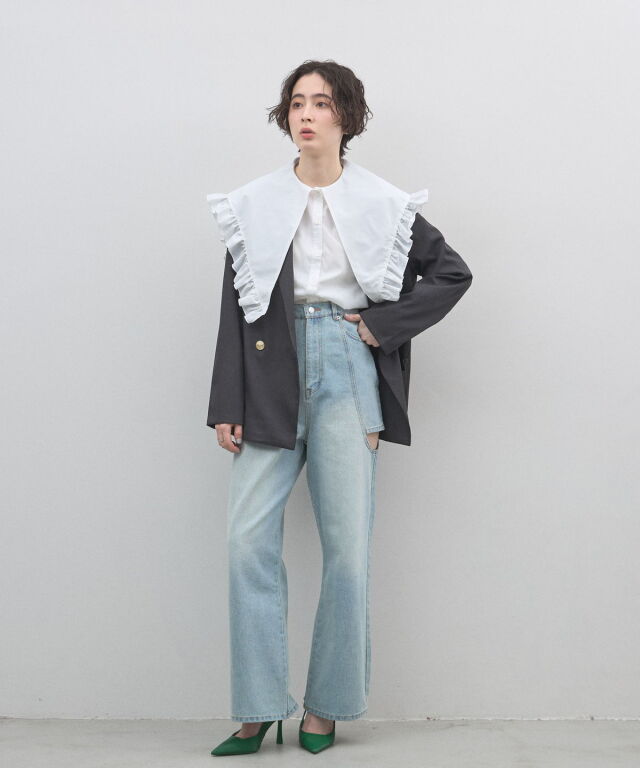 オフィシャルサイト限定】前後2WAYビッグフリルカラーシャツ