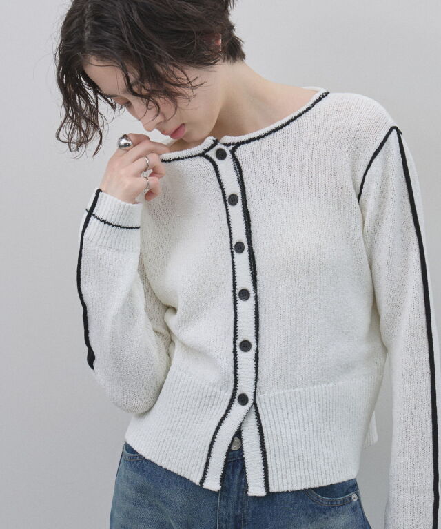 配色ラインカーディガン