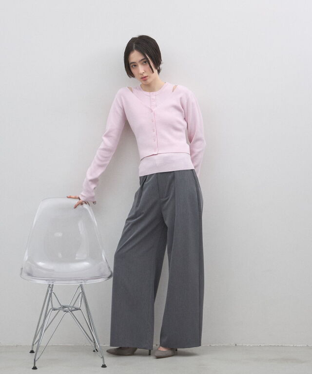 レイヤード風カーディガン