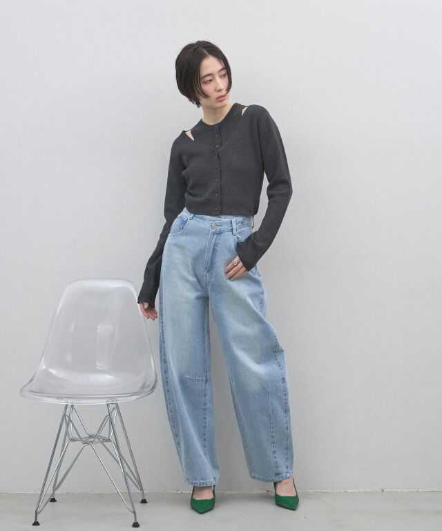 レイヤード風カーディガン