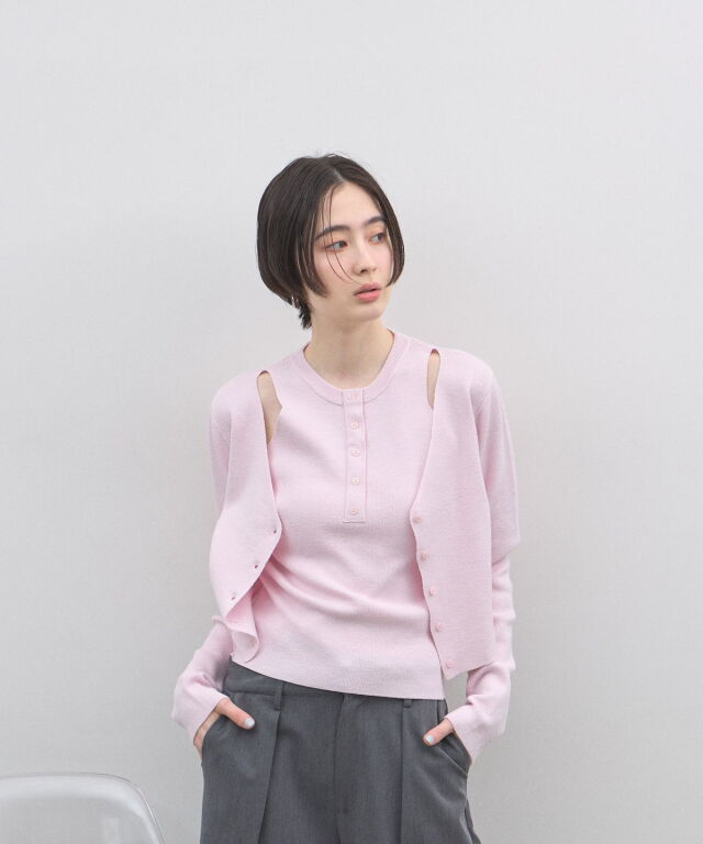レイヤード風カーディガン