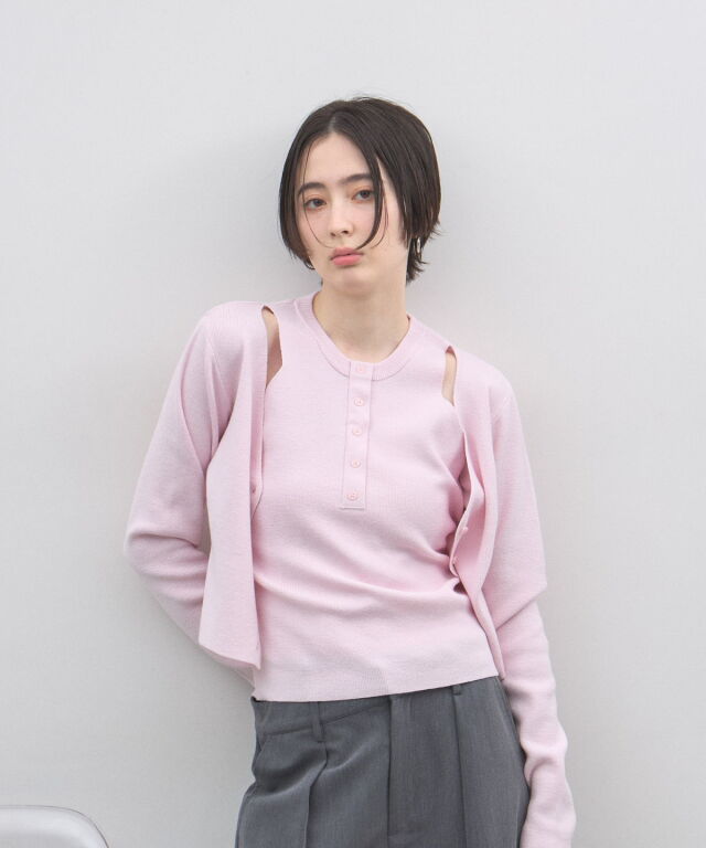 レイヤード風カーディガン