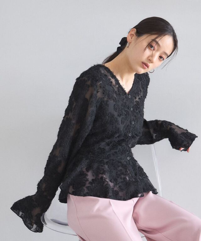 シアージャガードペプラムブラウス（セットアップ可能）