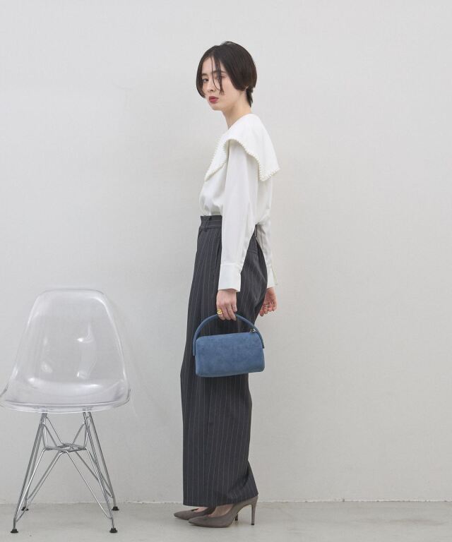 オフィシャルサイト限定】ピンストライプタックワイドパンツ