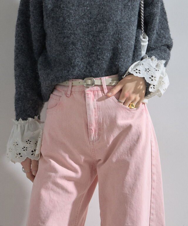 オフィシャルサイト限定】カラーデニムバレルレッグパンツ