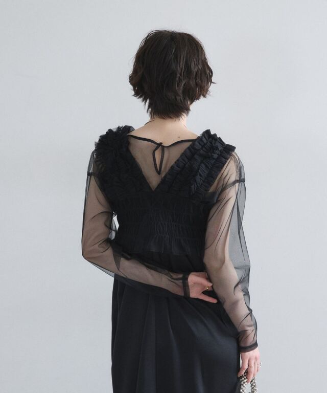 オフィシャルサイト限定】チュールビスチェ×シアートップス×キャミ