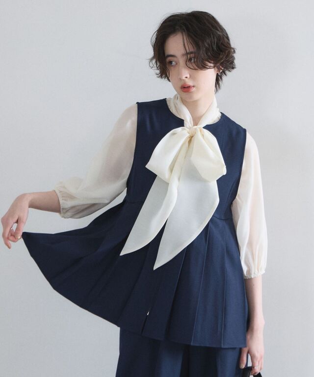 【オフィシャルサイト限定】裾プリーツジレ（セットアップ可能）