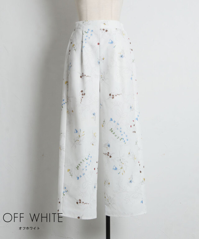 オフィシャルサイト限定】フラワープリントタックストレートパンツ