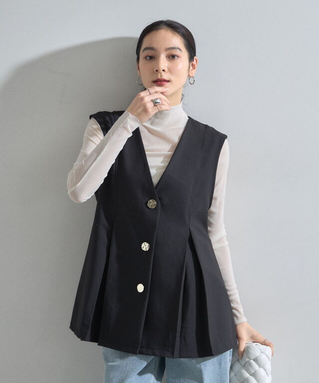 オフィシャルサイト限定】ゴールドボタン美シルエットジレ（セットアップ）