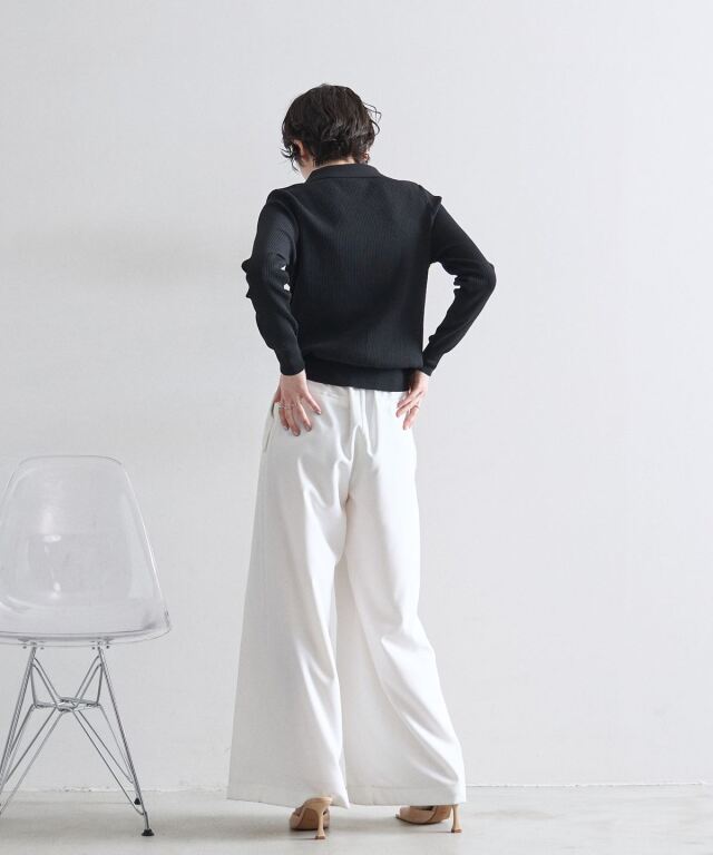 【美品・定価2.9万】ESTNATION ニットポロ L オフホワイト オフィシャルサイト限定】ゴールドボタンニットポロ