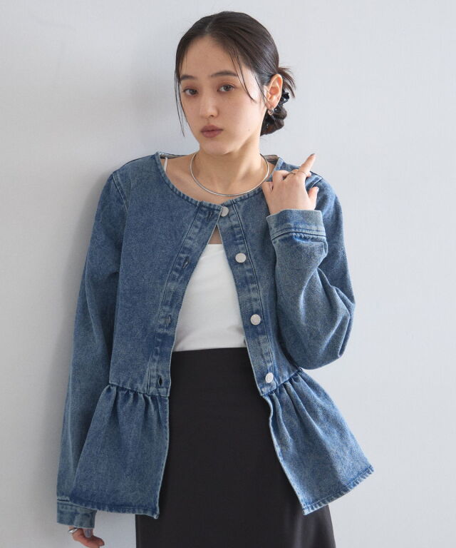 オフィシャルサイト限定】ペプラムデニムジャケット