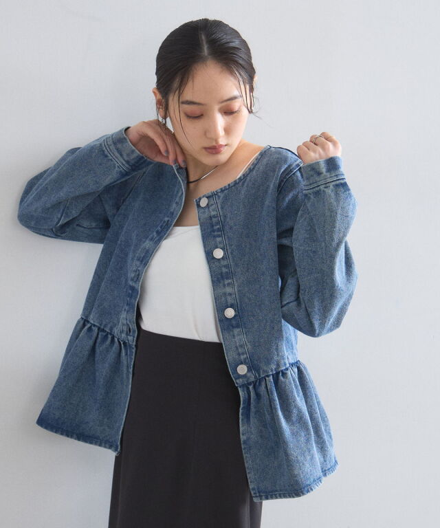 オフィシャルサイト限定】ペプラムデニムジャケット