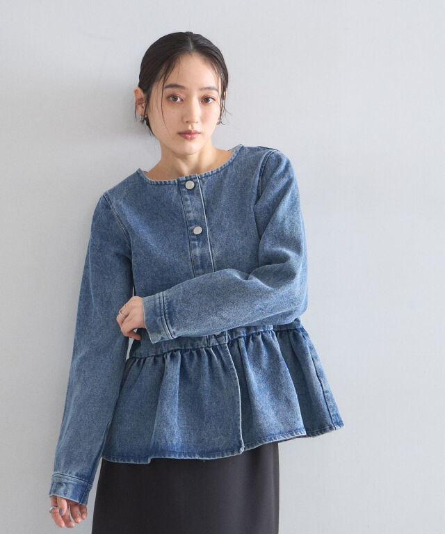 オフィシャルサイト限定】ペプラムデニムジャケット