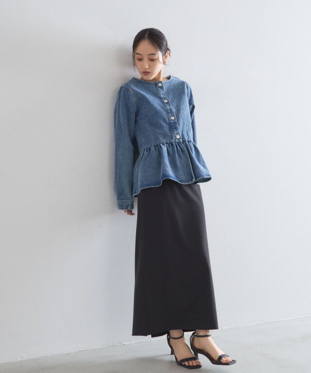 オフィシャルサイト限定】ペプラムデニムジャケット