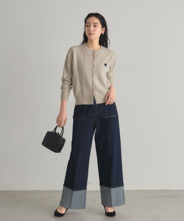 Anybuy公式アカウント1号機様 ハート刺繍 カーディガンー オフィシャルサイト限定】ハート刺繍カーディガン