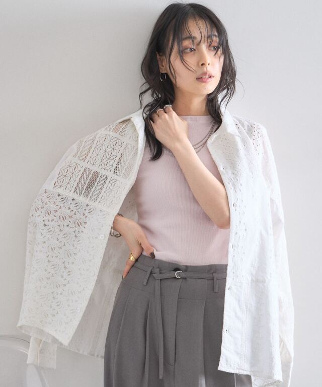 5月11日WEB限定再販！レースエンブロイダリーパッチワークシャツ