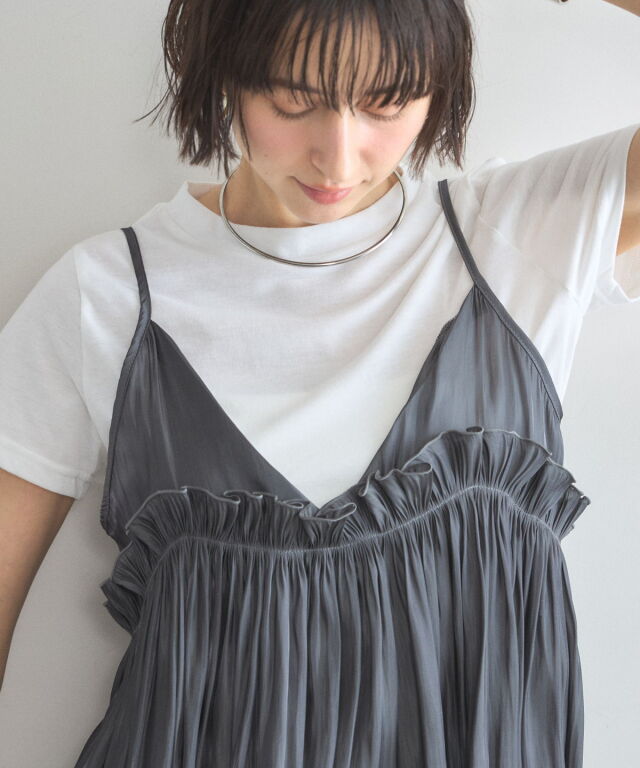 フリルキャミ×Tシャツセット