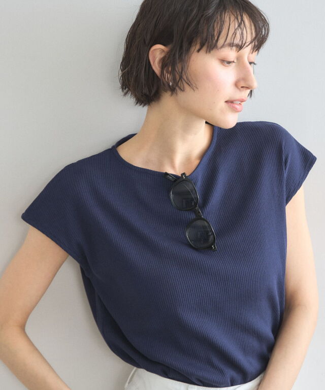 フレンチスリーブリブTシャツ