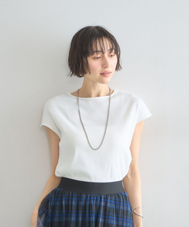 フレンチスリーブリブTシャツ