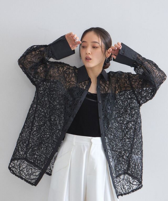 styling/ エンブロイダリーオーバーシャツジャケット 新品 styling/｜エンブロイダリーオーバーシャツジャケット | Rakuten