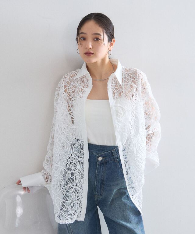 styling/ エンブロイダリーオーバーシャツジャケット 【公式通販】