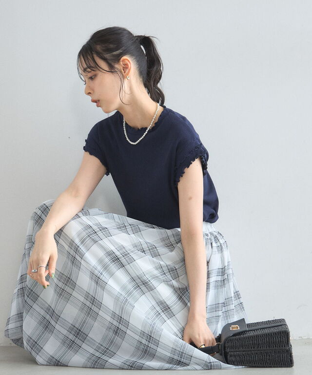 オフィシャルサイト限定】シアーチェックバルーンスカート