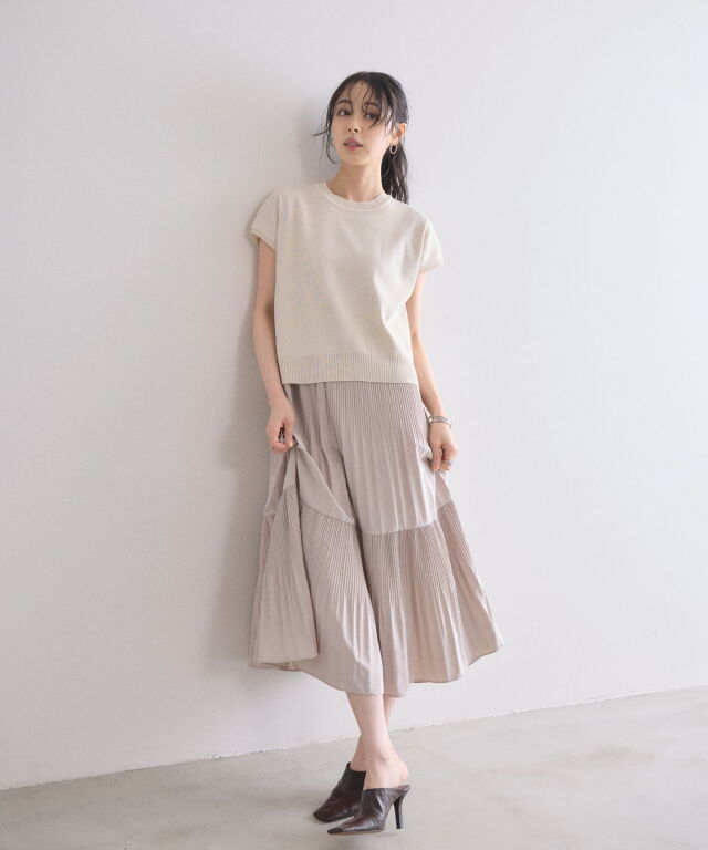 サマーニットトップス×ワンピースセット