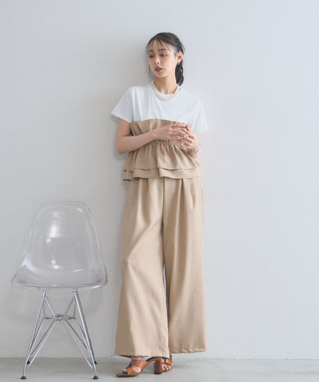 【オフィシャルサイト限定】ビスチェ風デザインTシャツ×パンツセット