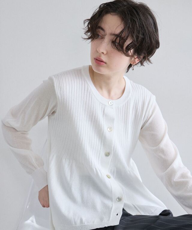 アドーア 24SS タフタペプラムカーデ カーディガン ニット 切替 38 白 楽天市場】【SALE／50%OFF】◇タフタペプラムカーデ ADORE アドーア