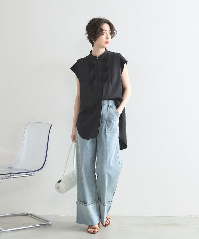 オフィシャルサイト限定】ピンタックブザムバンドカラーシャツ