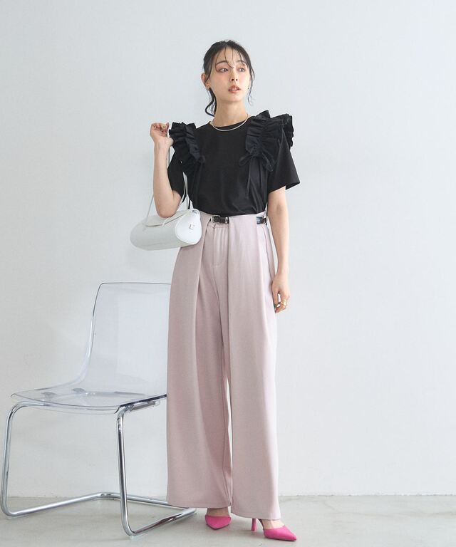 オフィシャルサイト限定】ショルダーフリルデザインTシャツ